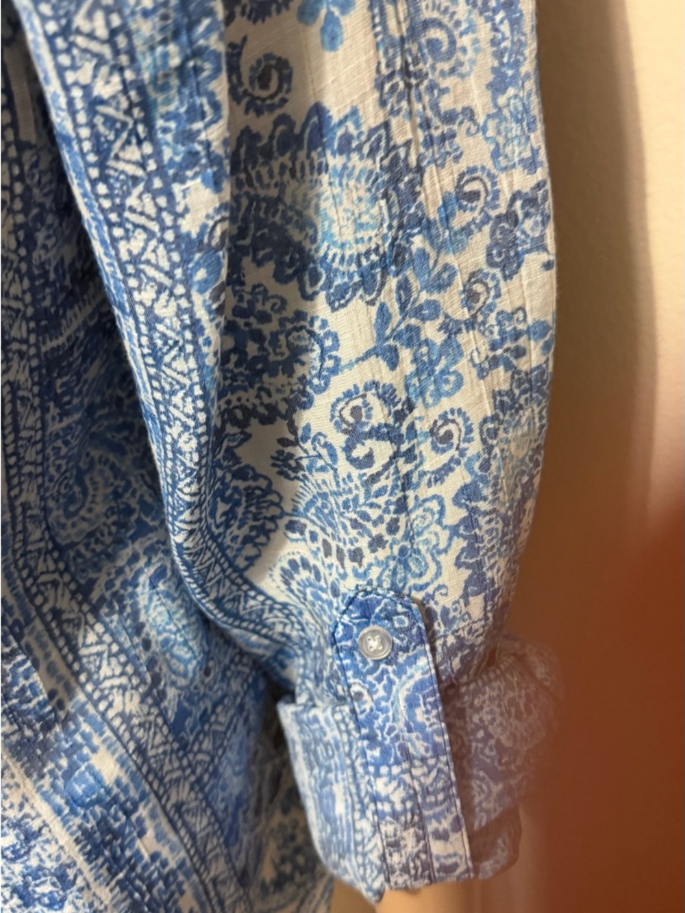 Zac & Rachel Blue Paisley Button-Front Tunic - Picture 3 of 4